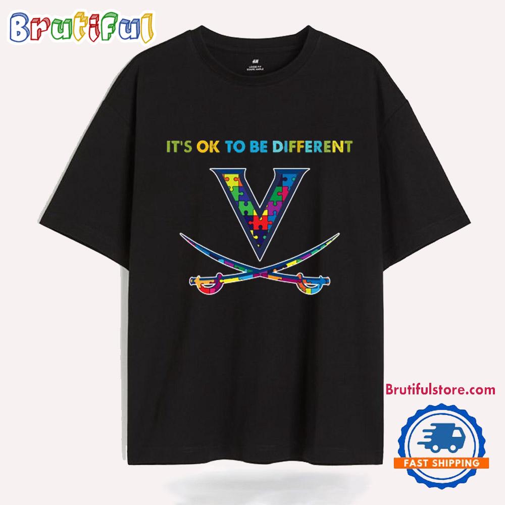 NCAA Virginia Cavaliers Special Autism Awareness It's Ok To Be Different T-Shirt