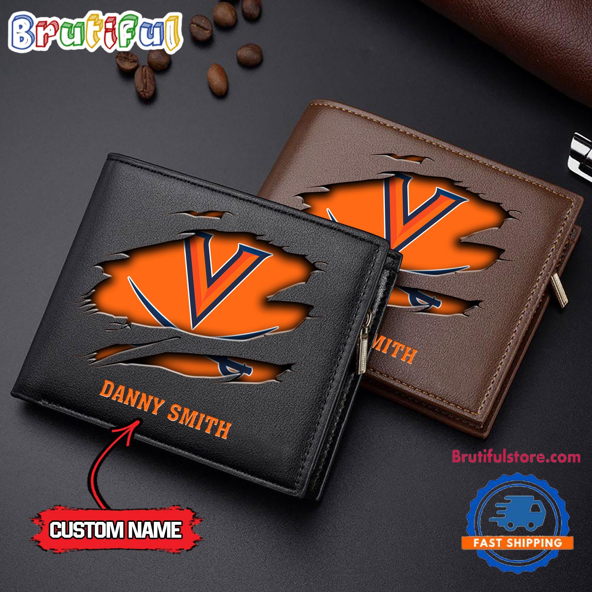 NCAA Virginia Cavaliers Sporty Custom Men's Leather Wallet