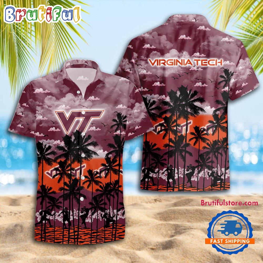 NCAA Virginia Tech Hokies Palm Tree Hawaiian Shirt