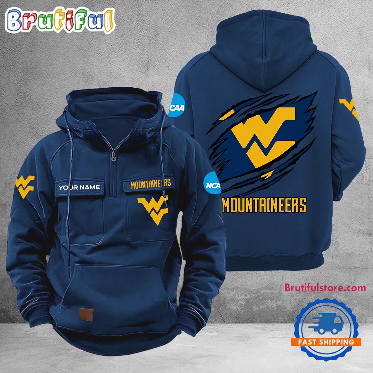 NCAA West Virginia Mountaineers Sport Team Design Logo Name Cargo Hoodie