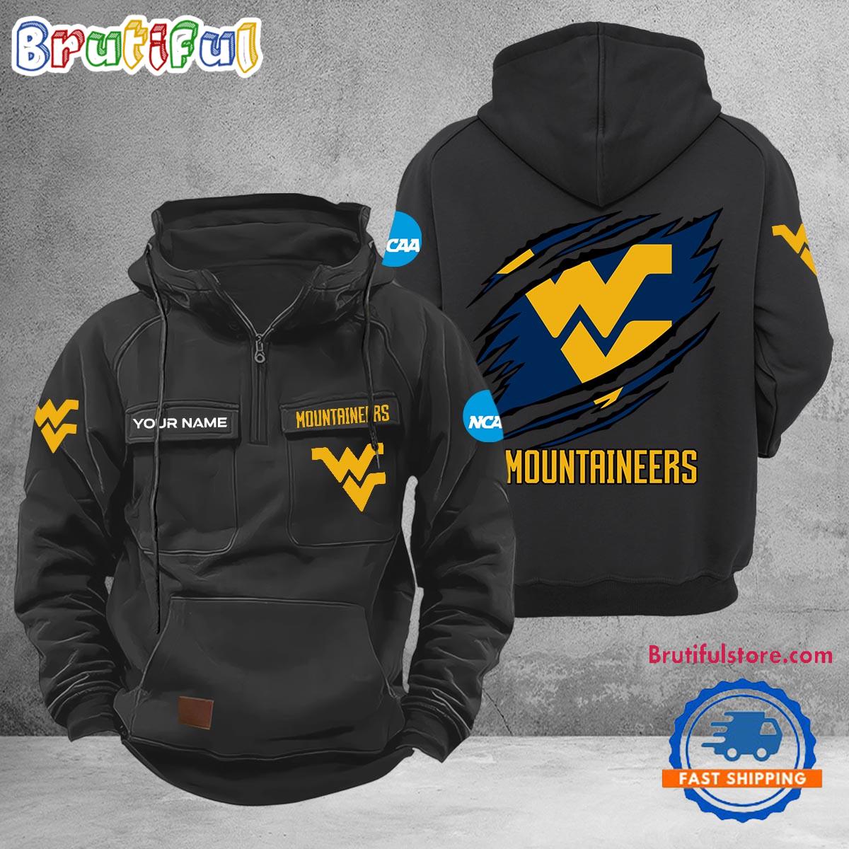 NCAA West Virginia Mountaineers Sport Team Design Logo Name Cargo Hoodie
