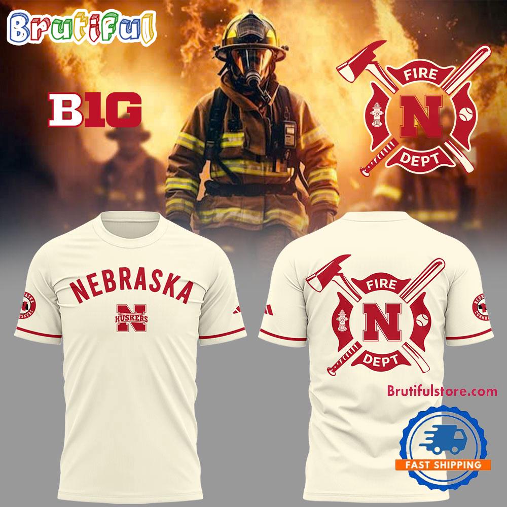 Nebraska Huskers Baseball x Firefighter Appreciation Night T Shirt