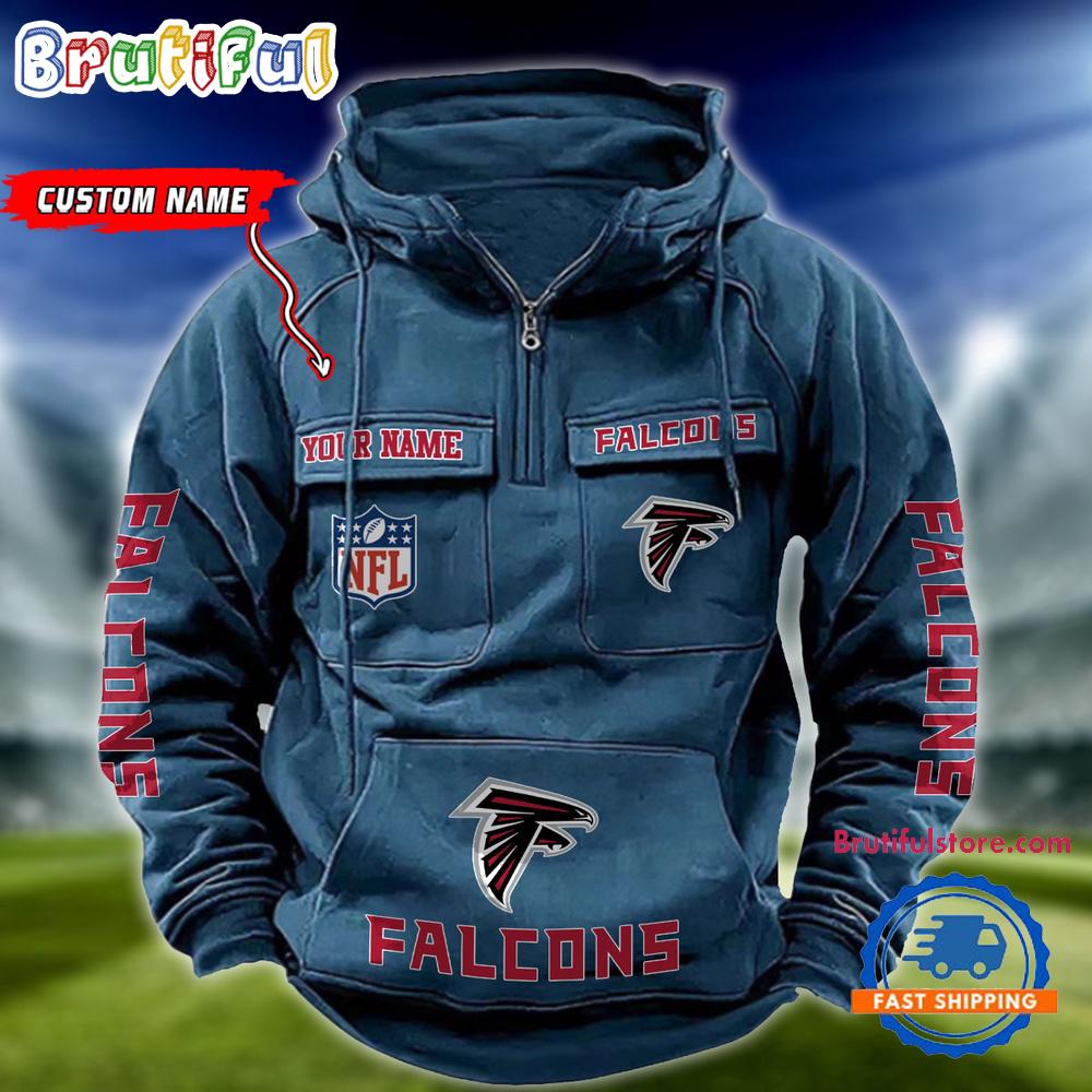 NFL Atlanta Falcons Football Team Custom Name Cargo Hoodie