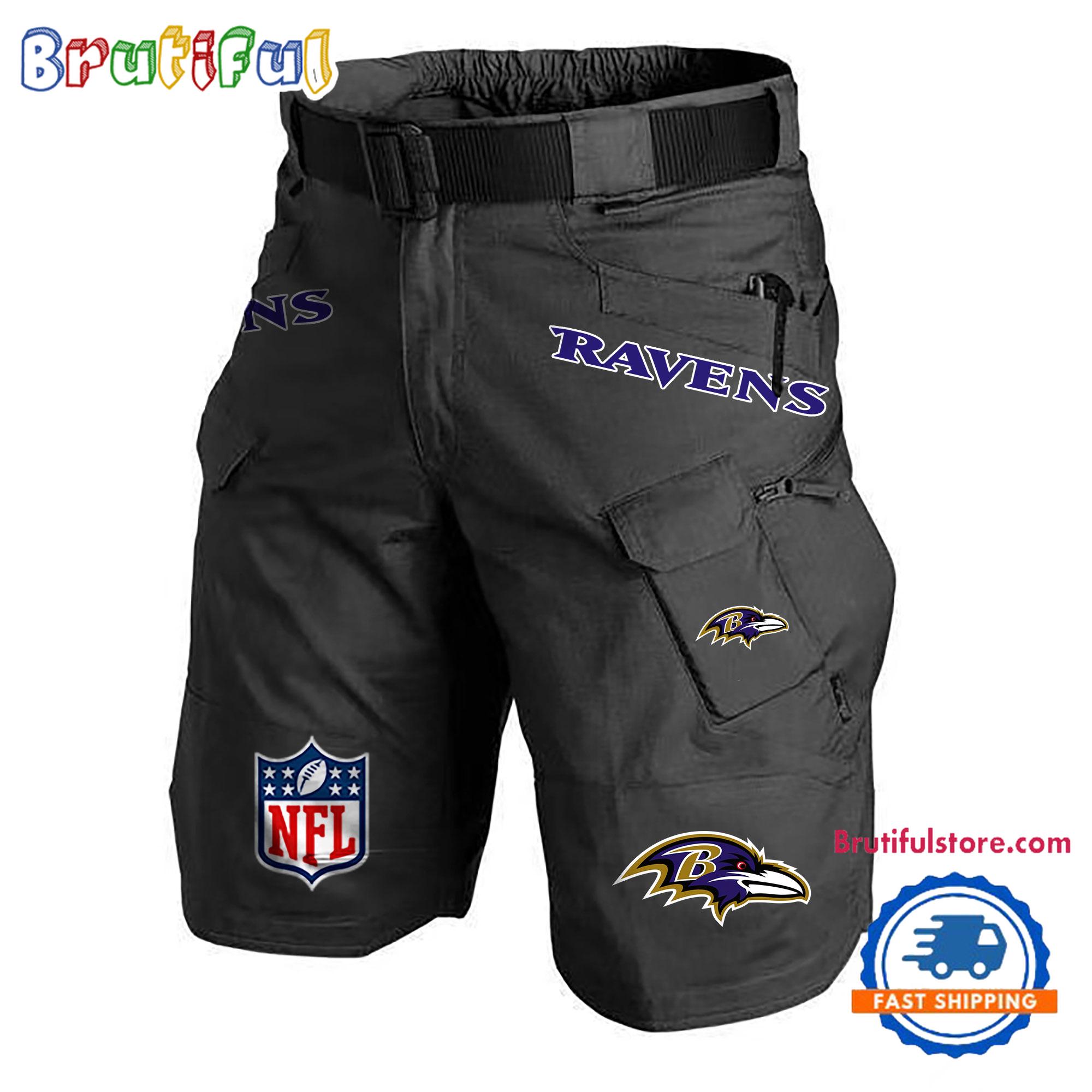 NFL Baltimore Ravens Football Team Military Tactical Shorts