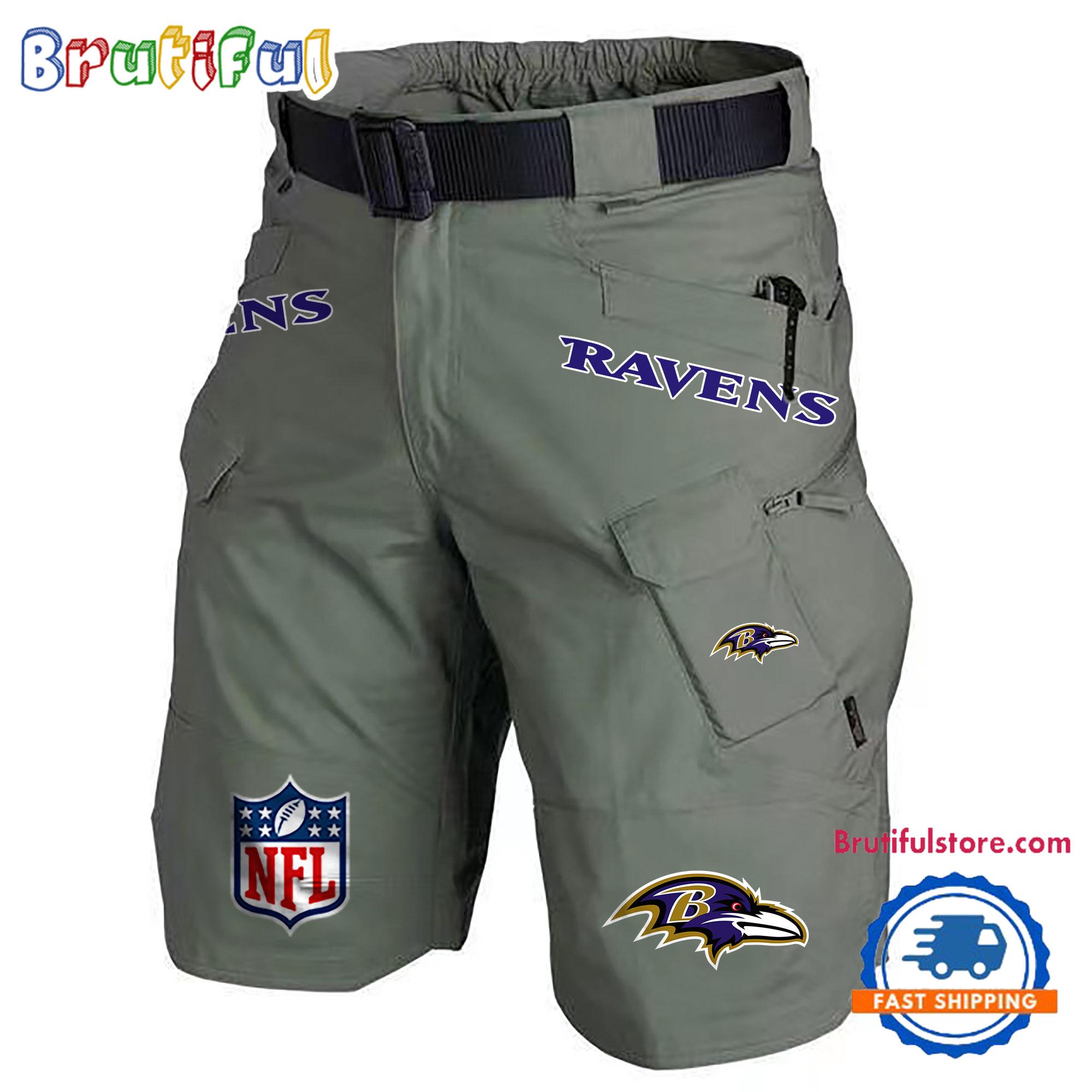 NFL Baltimore Ravens Football Team Military Tactical Shorts