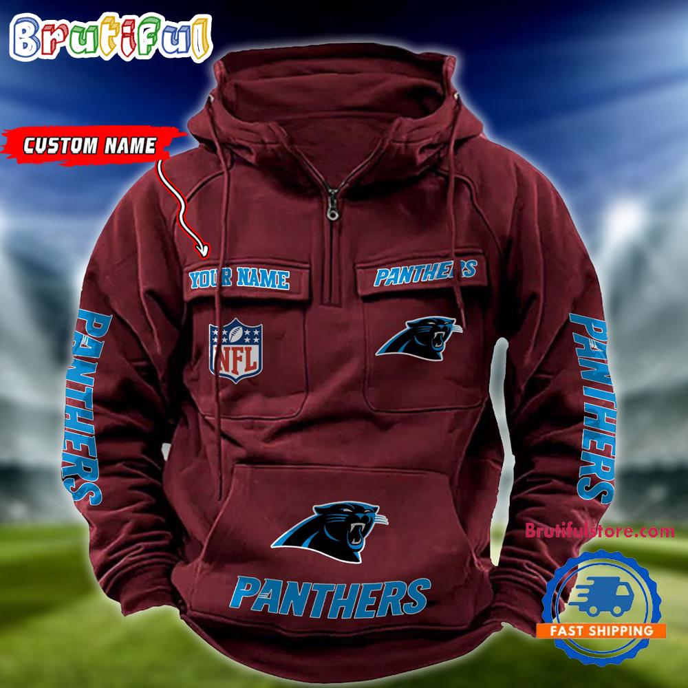 NFL Carolina Panthers Football Team Custom Name Cargo Hoodie