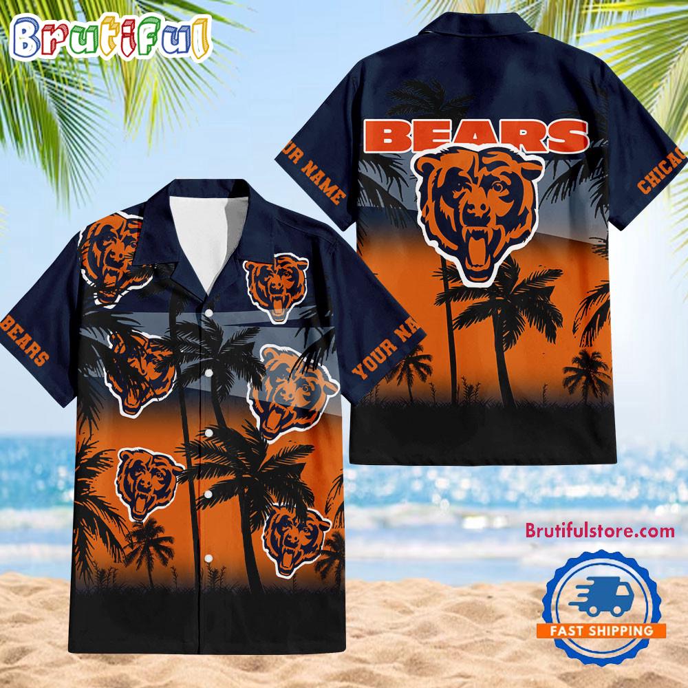 NFL Chicago Bears Palm Tree Summer Design Aloha Hawaiian Shirt
