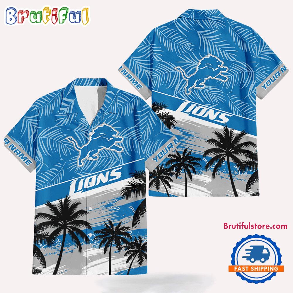 NFL Detroit Lions Palm Tree Tropical Trendy Football Hawaiian Shirt