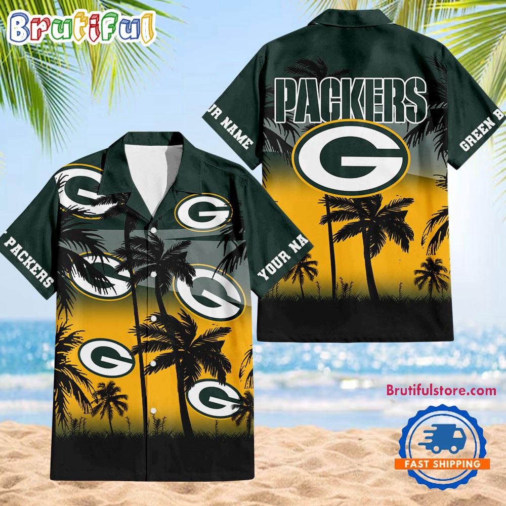 NFL Green Bay Packers Palm Tree Summer Design Aloha Hawaiian Shirt