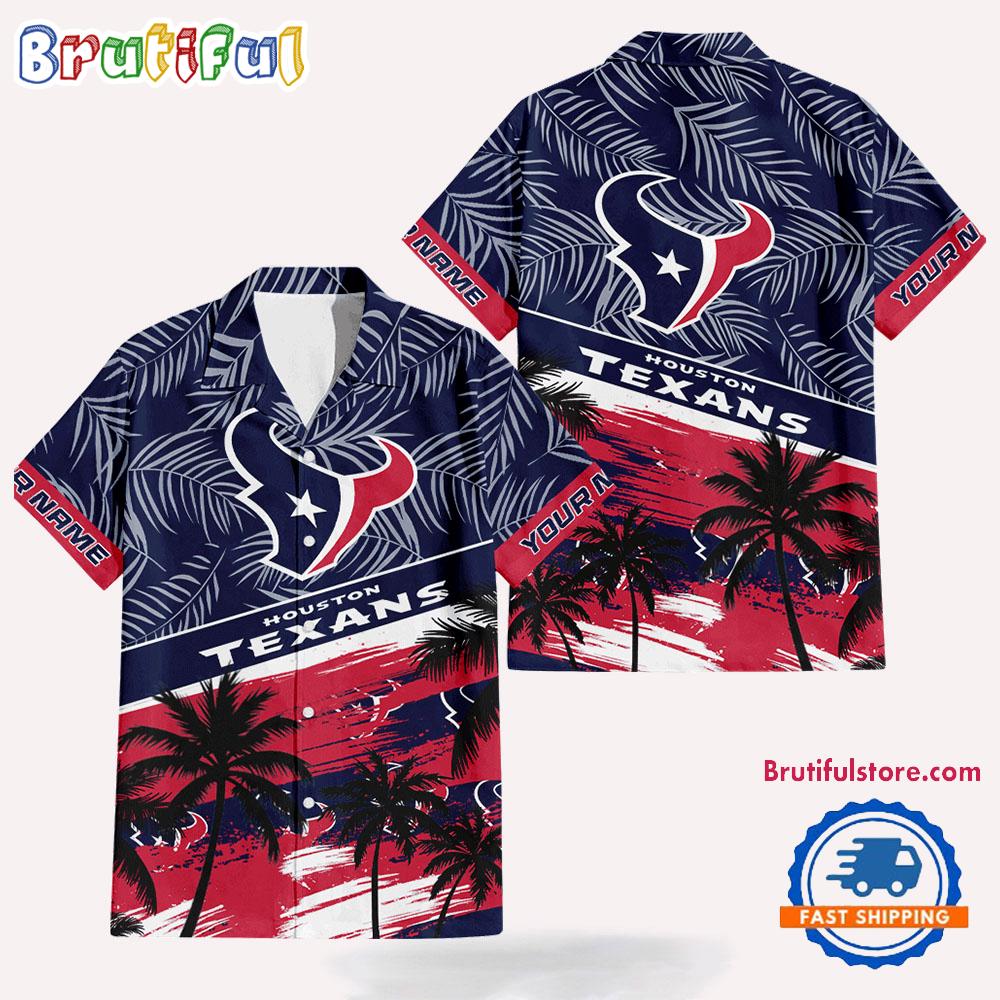 NFL Houston Texans Palm Tree Tropical Trendy Football Hawaiian Shirt