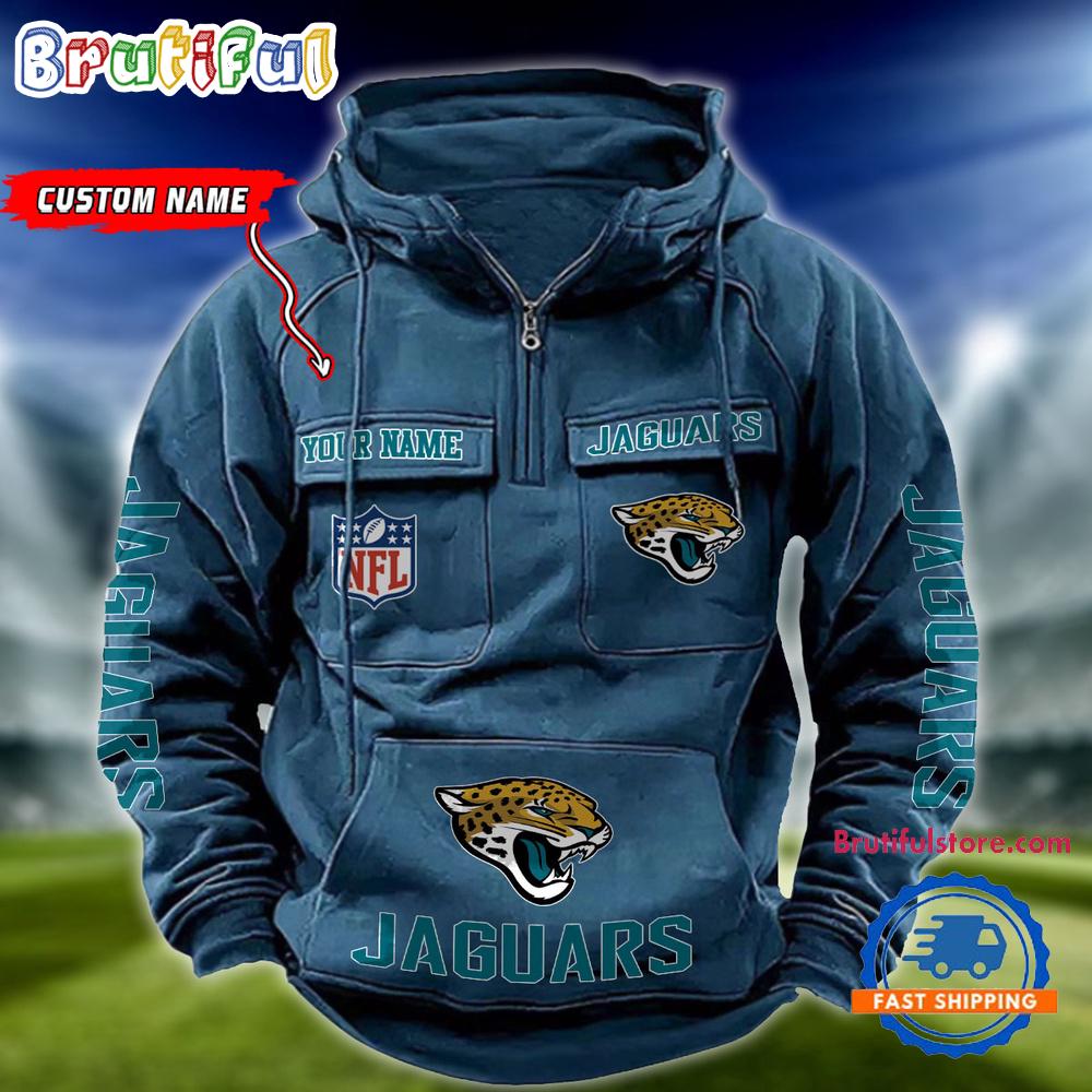 NFL Jacksonville Jaguars Football Team Custom Name Cargo Hoodie