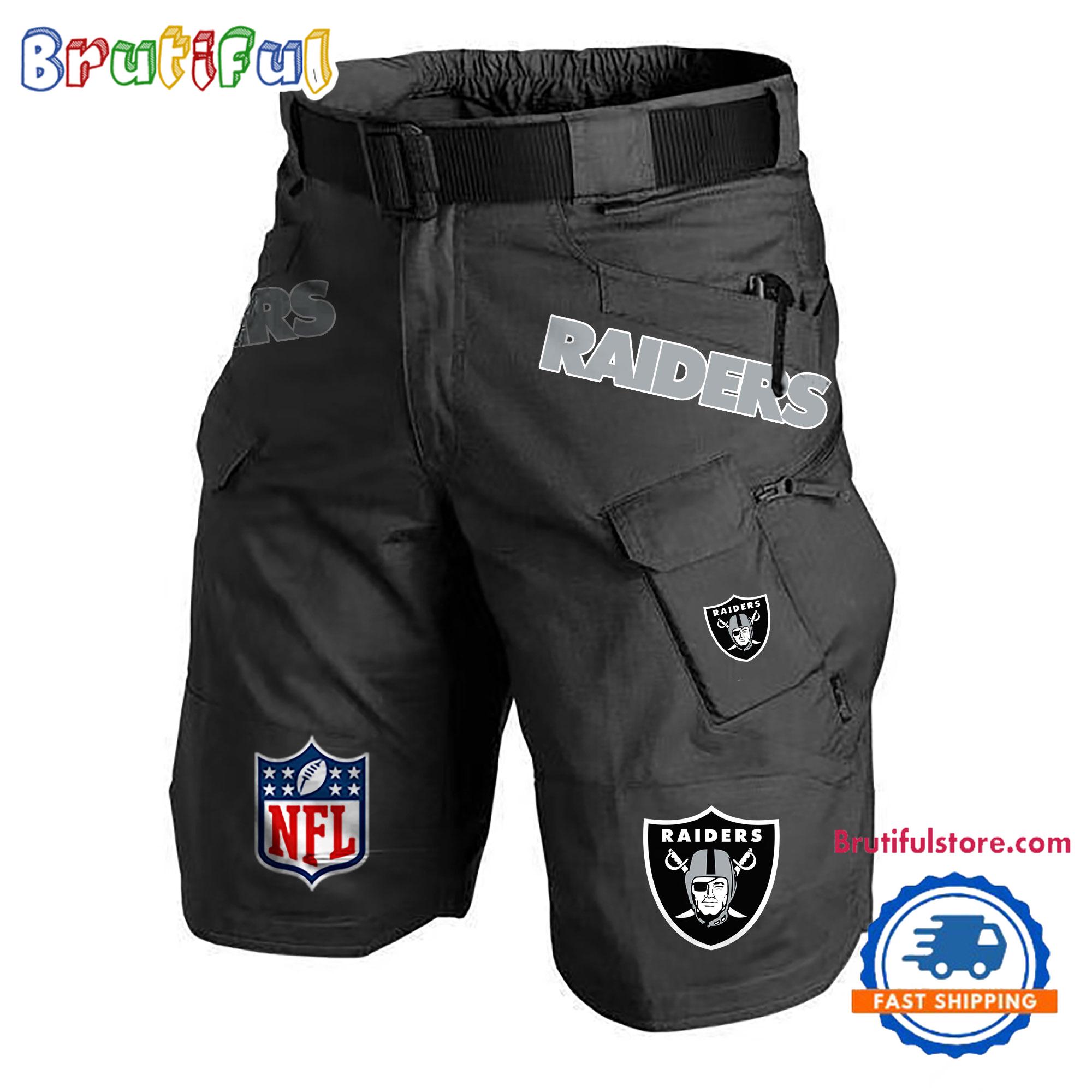 NFL Las Vegas Raiders Football Team Military Tactical Shorts