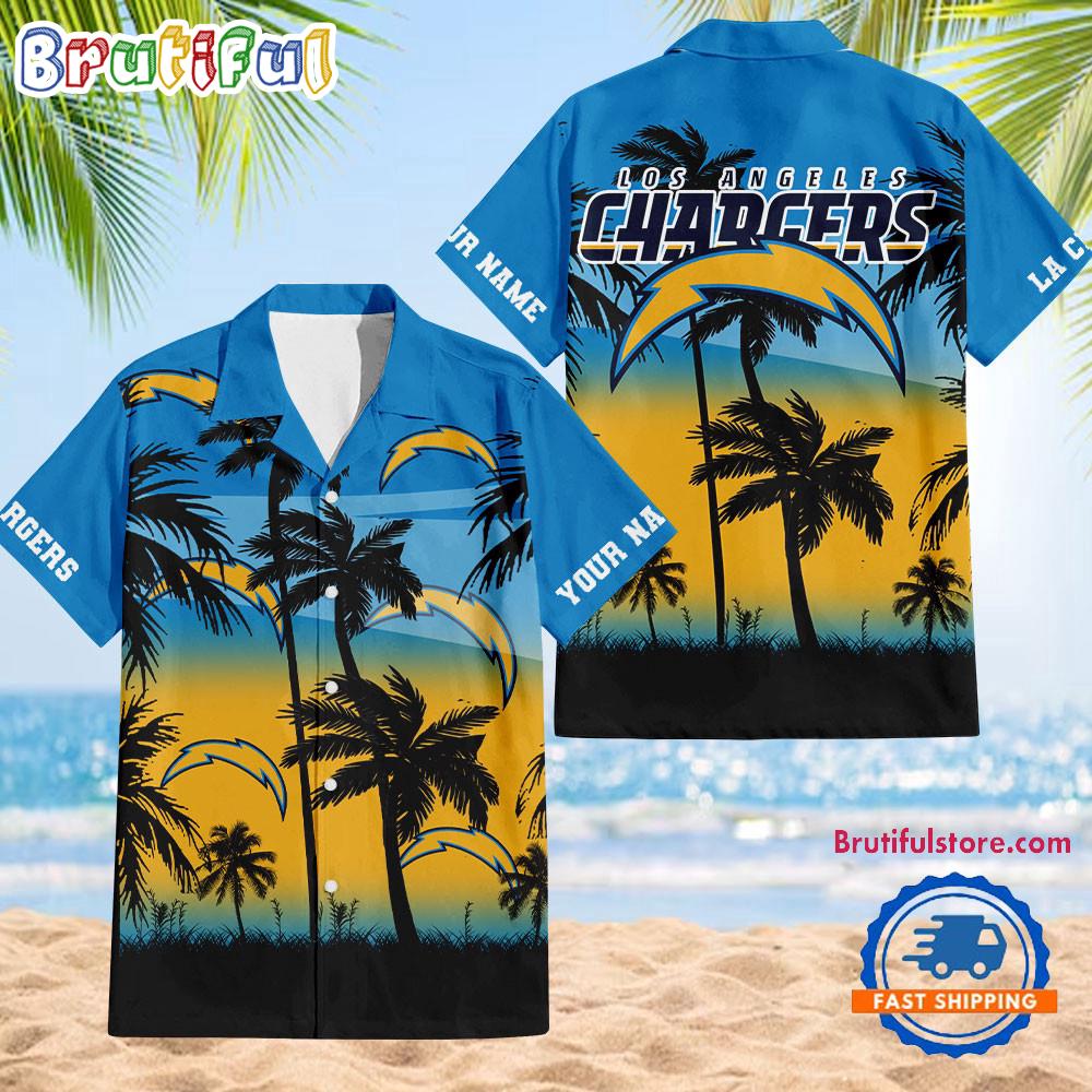 NFL Los Angeles Chargers Palm Tree Summer Design Aloha Hawaiian Shirt