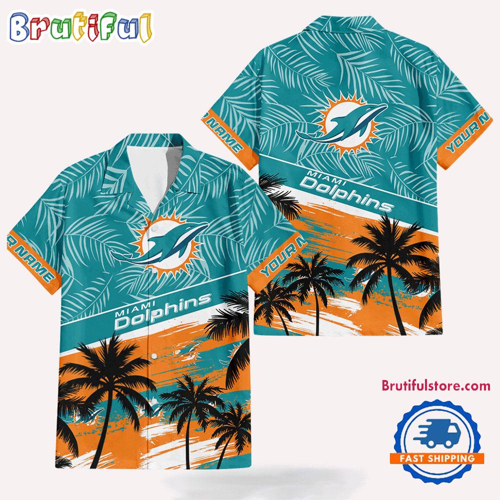 NFL Miami Dolphins Palm Tree Tropical Trendy Football Hawaiian Shirt