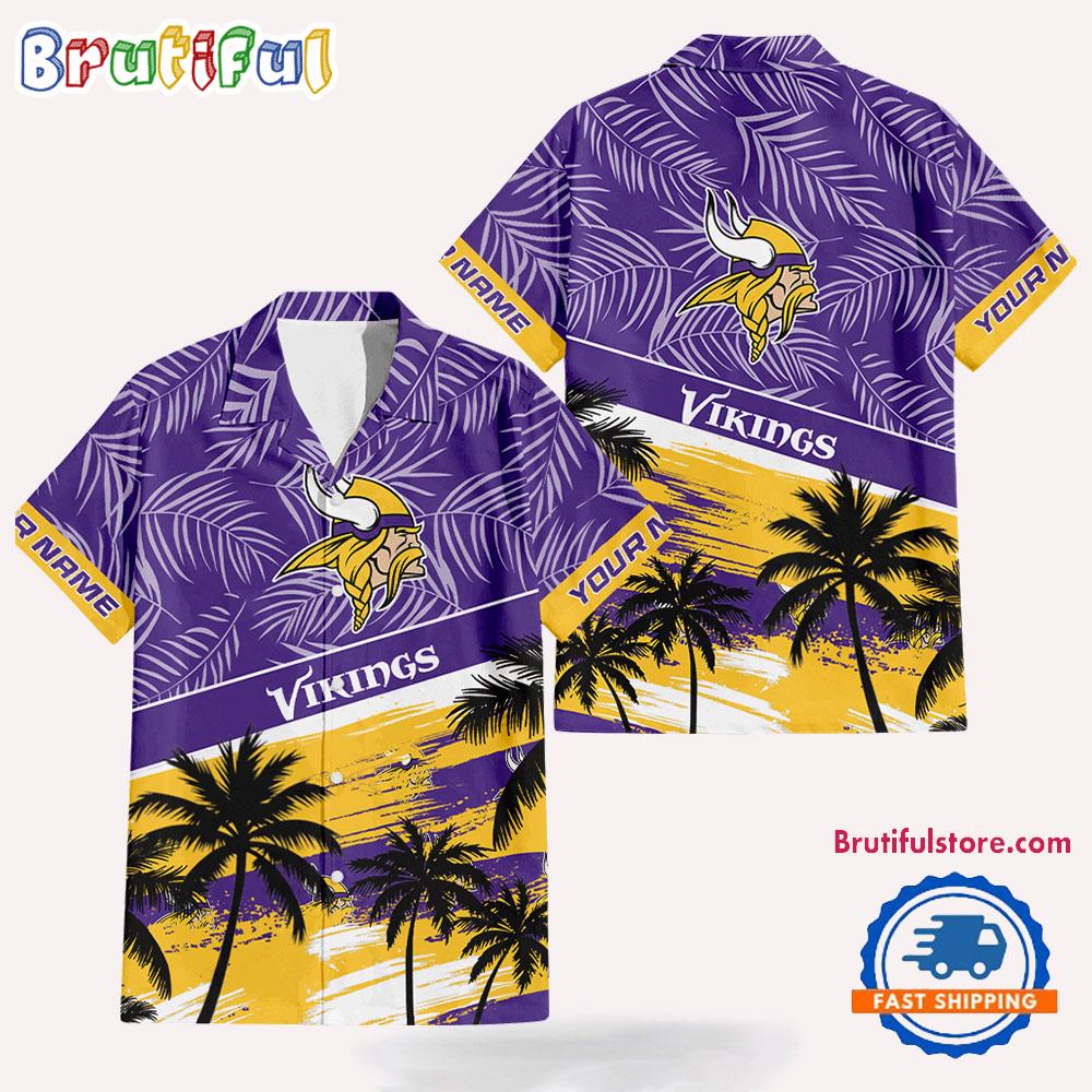 NFL Minnesota Vikings Palm Tree Tropical Trendy Football Hawaiian Shirt