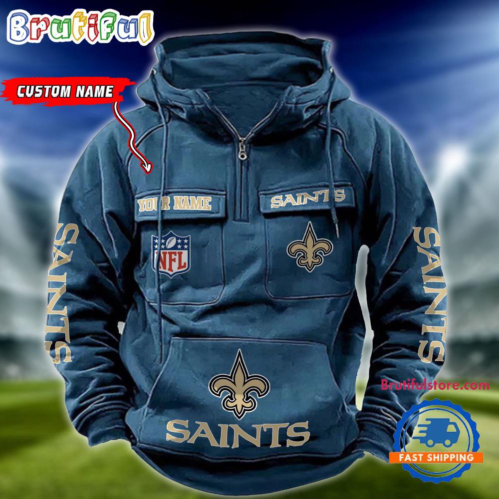 NFL New Orleans Saints Football Team Custom Name Cargo Hoodie