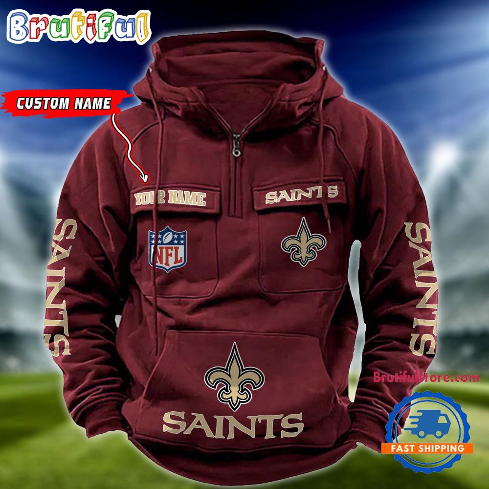 NFL New Orleans Saints Football Team Custom Name Cargo Hoodie