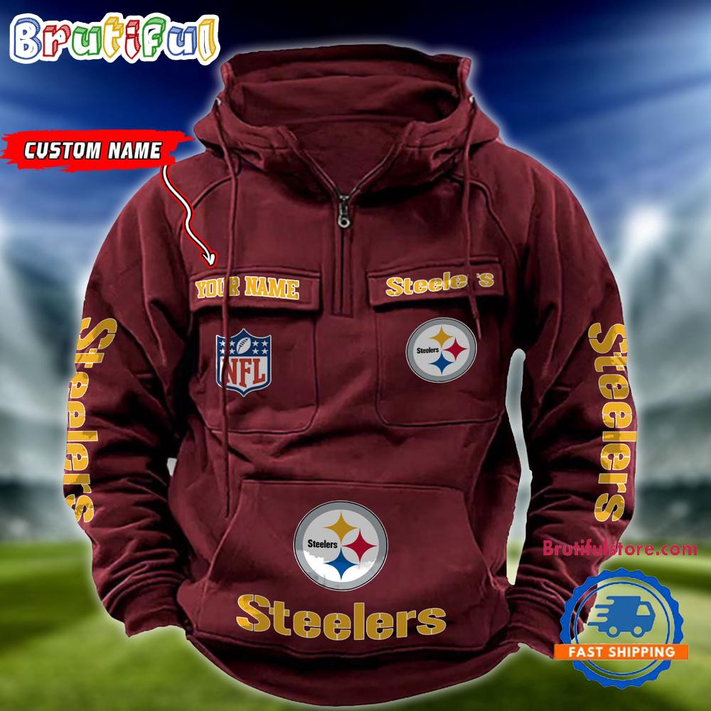 NFL Pittsburgh Steelers Football Team Custom Name Cargo Hoodie