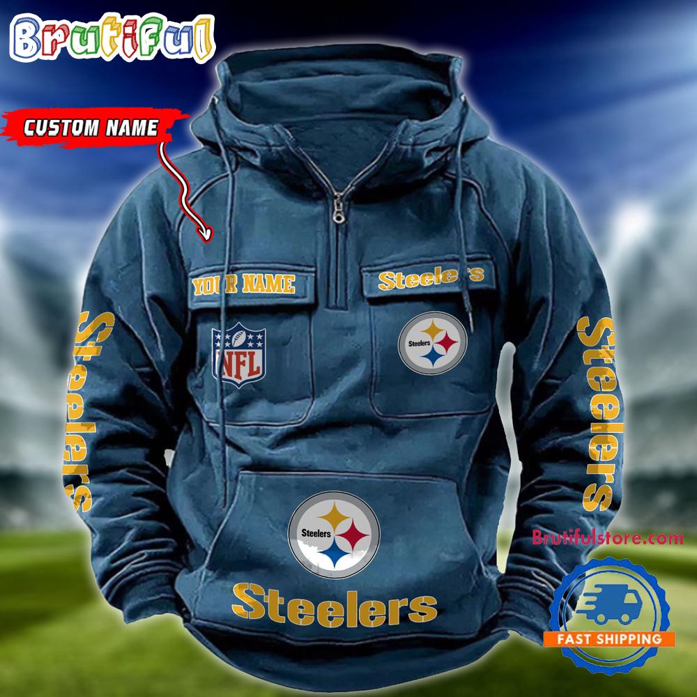 NFL Pittsburgh Steelers Football Team Custom Name Cargo Hoodie
