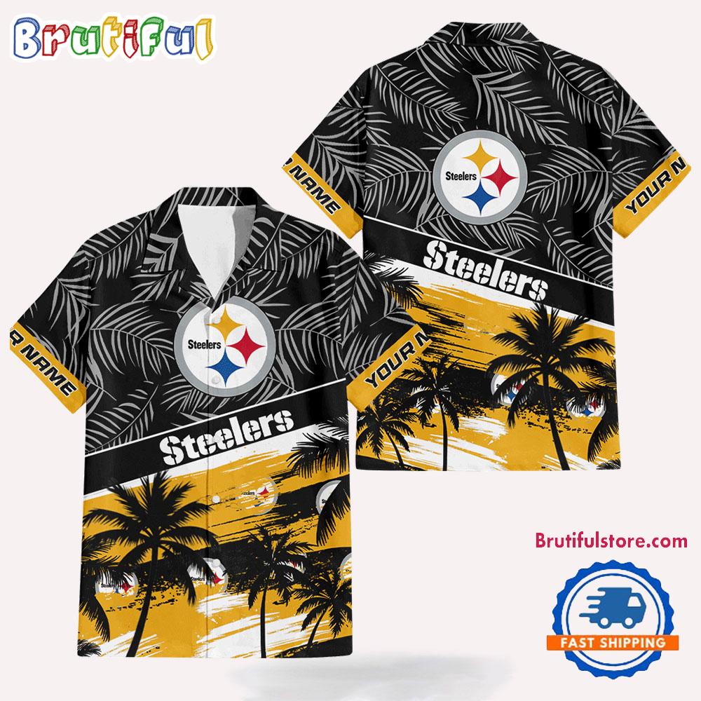 NFL Pittsburgh Steelers Palm Tree Tropical Trendy Football Hawaiian Shirt