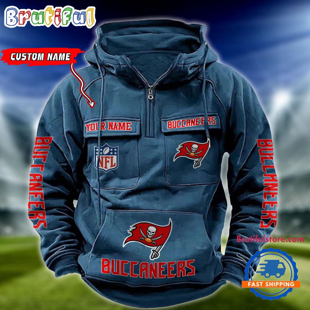 NFL Tampa Bay Buccaneers Football Team Custom Name Cargo Hoodie