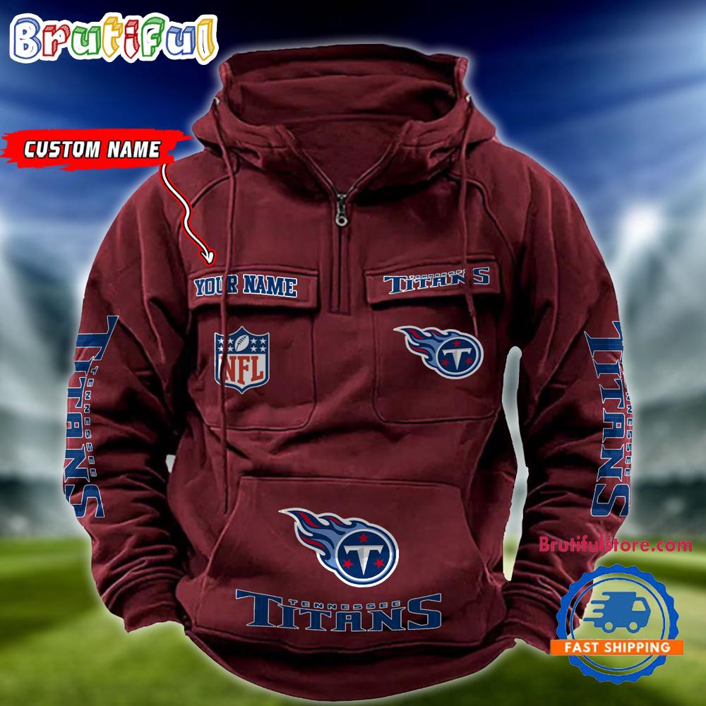 NFL Tennessee Titans Football Team Custom Name Cargo Hoodie