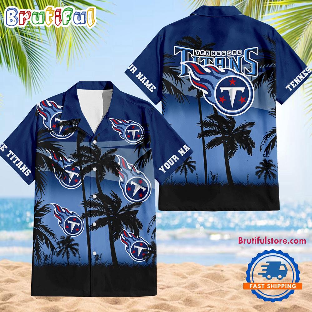 NFL Tennessee Titans Palm Tree Summer Design Aloha Hawaiian Shirt