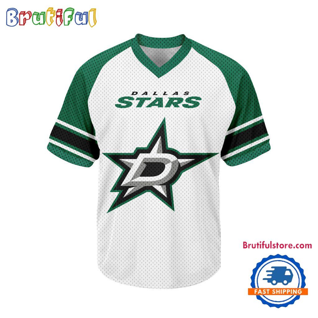 NHL Dallas Stars Hockey Team Design V-neck Mesh Short Sleeve Jersey