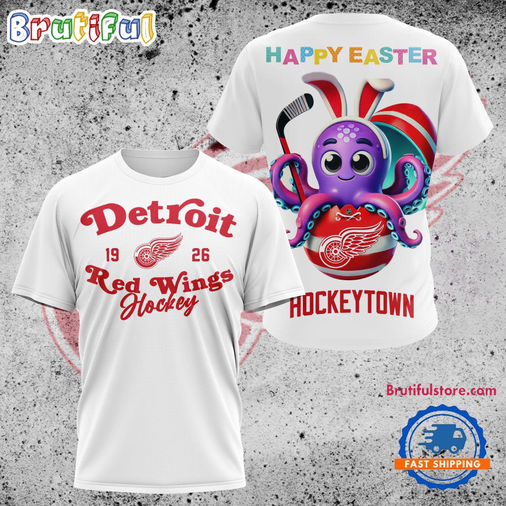 NHL Detroit Red Wings Est 1926 Hockey Town Happy Easter T Shirt