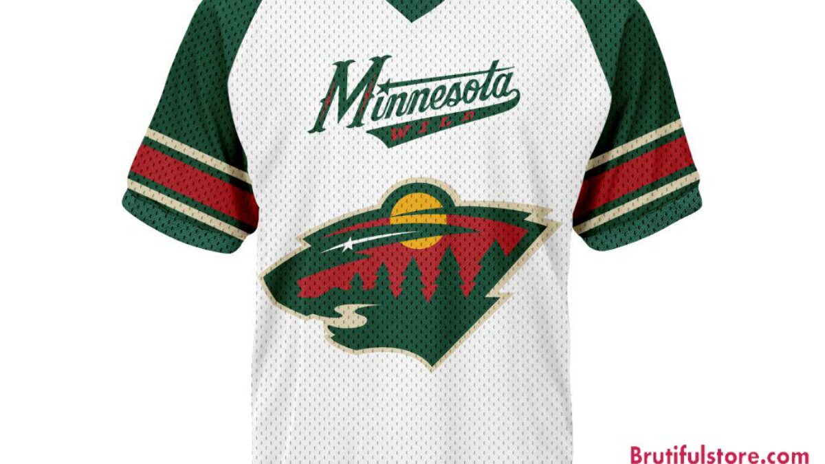 NHL Minnesota Wild Hockey Team Design V-neck Mesh Short Sleeve Jersey
