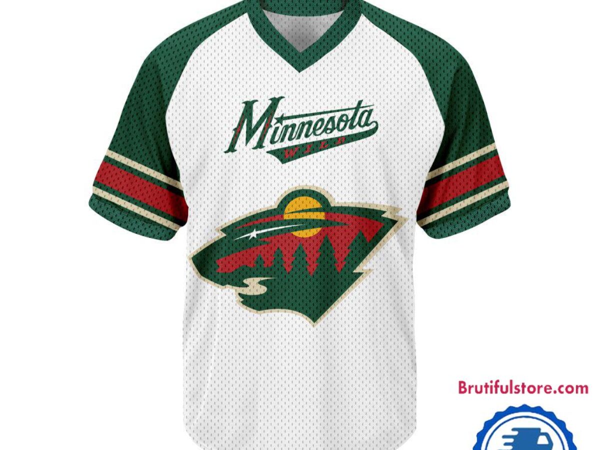 NHL Minnesota Wild Hockey Team Design V-neck Mesh Short Sleeve Jersey