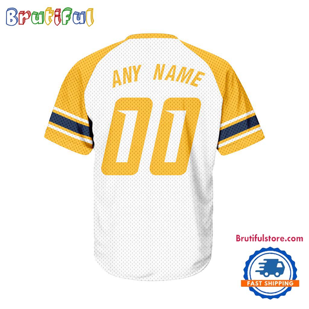 NHL Nashville Predators Hockey Team Design V-neck Mesh Short Sleeve Jersey