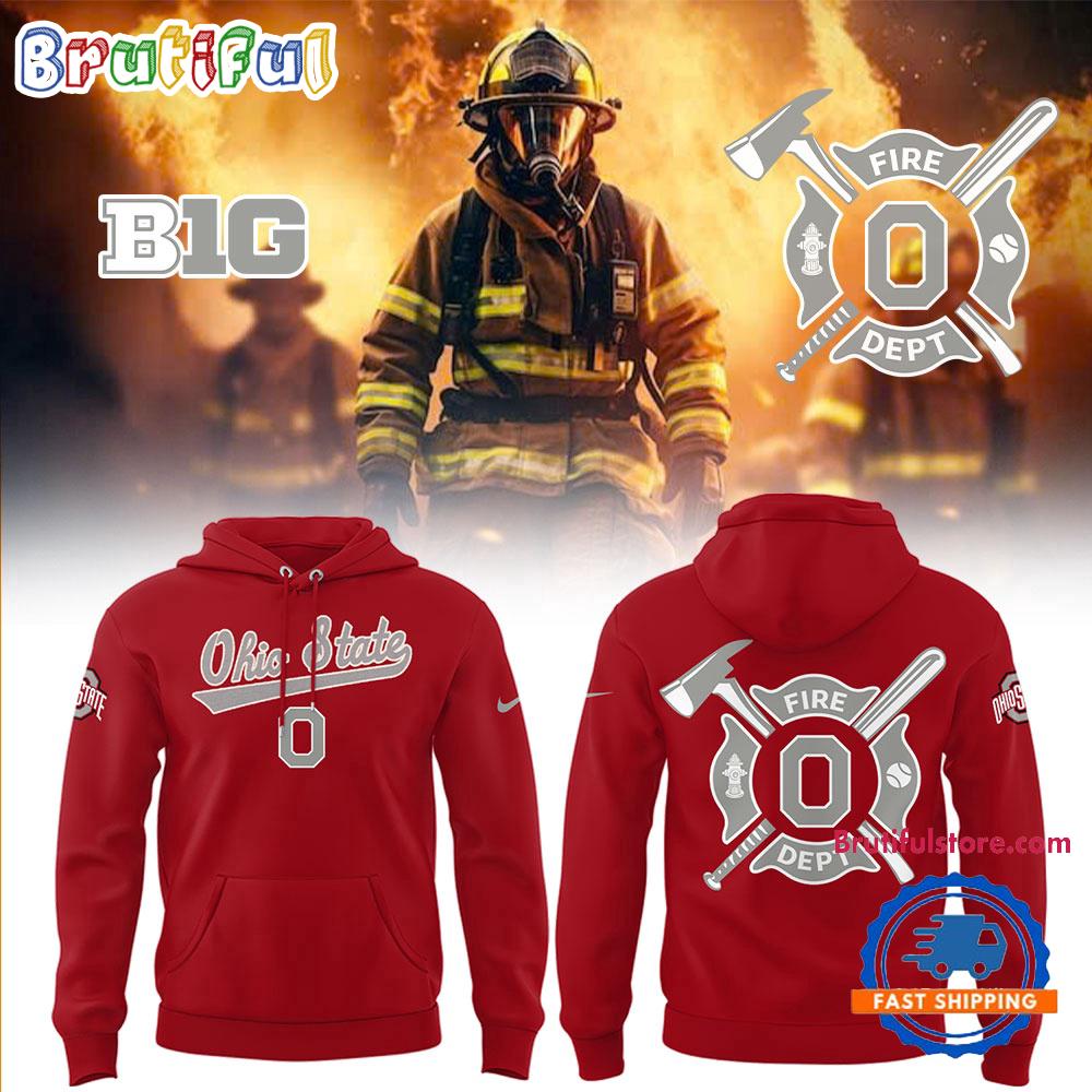 Ohio State Baseball x Firefighter Appreciation Night Red Hoodie