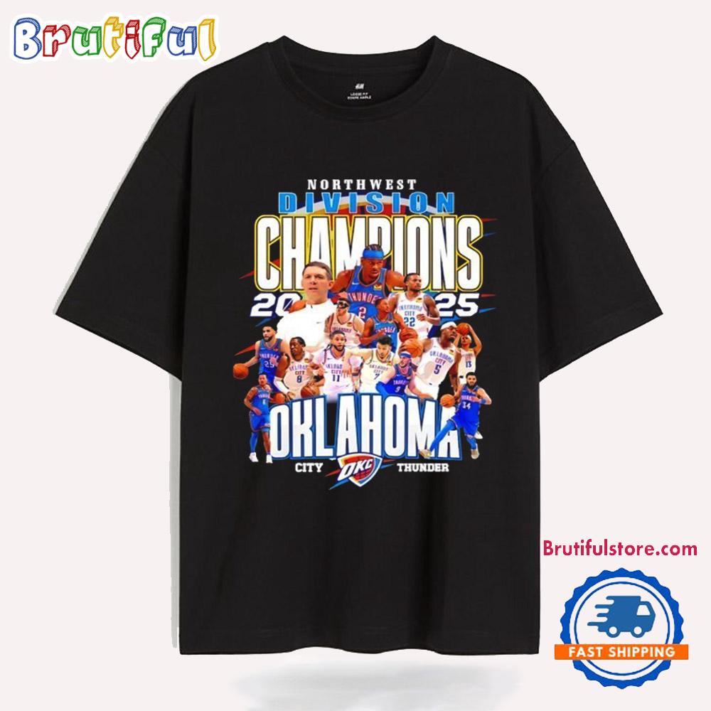 Oklahoma City Thunder 2024-2025 Northwest Division Champions T Shirt