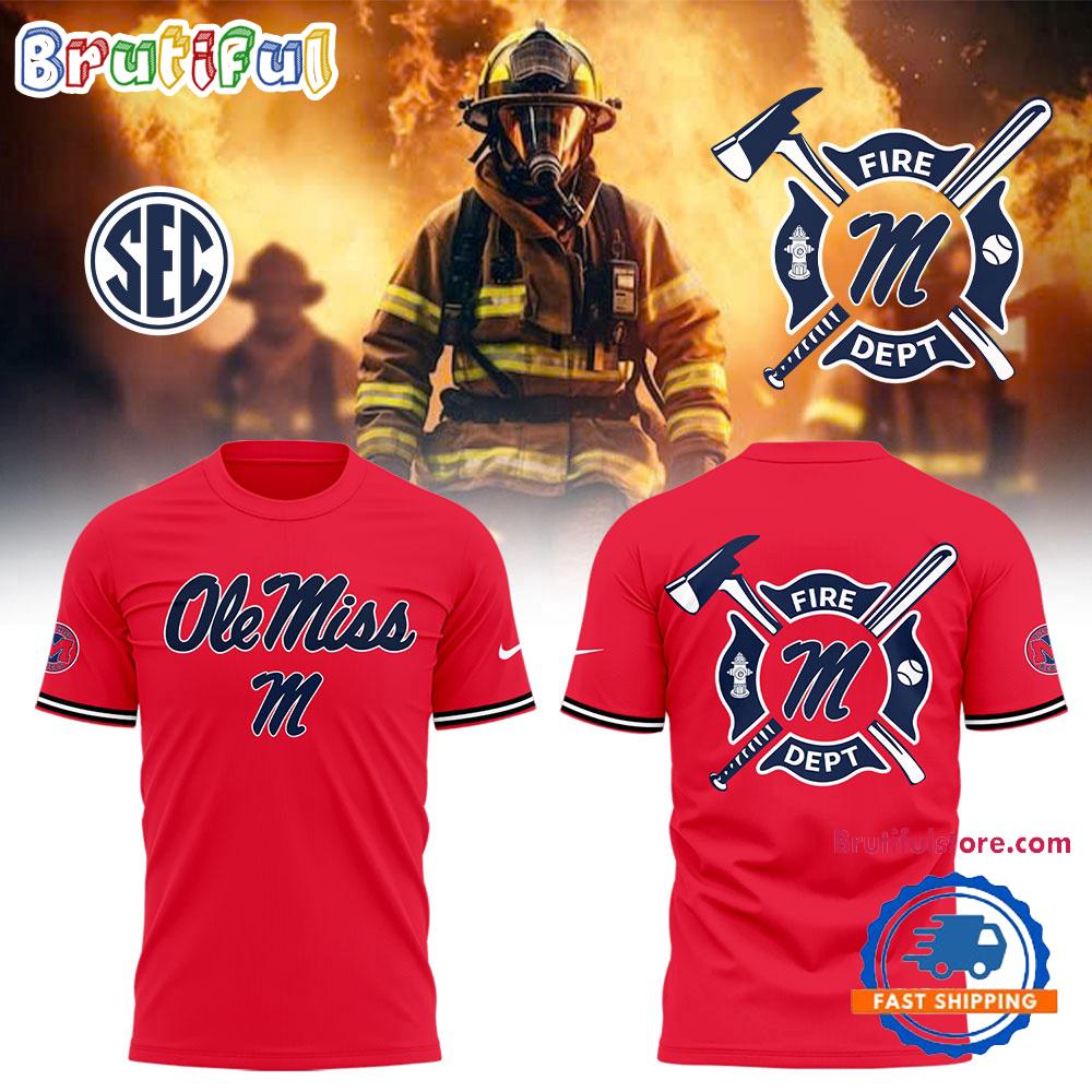 Ole Miss Rebels Baseball x Firefighter Appreciation Night 3D Print T Shirt