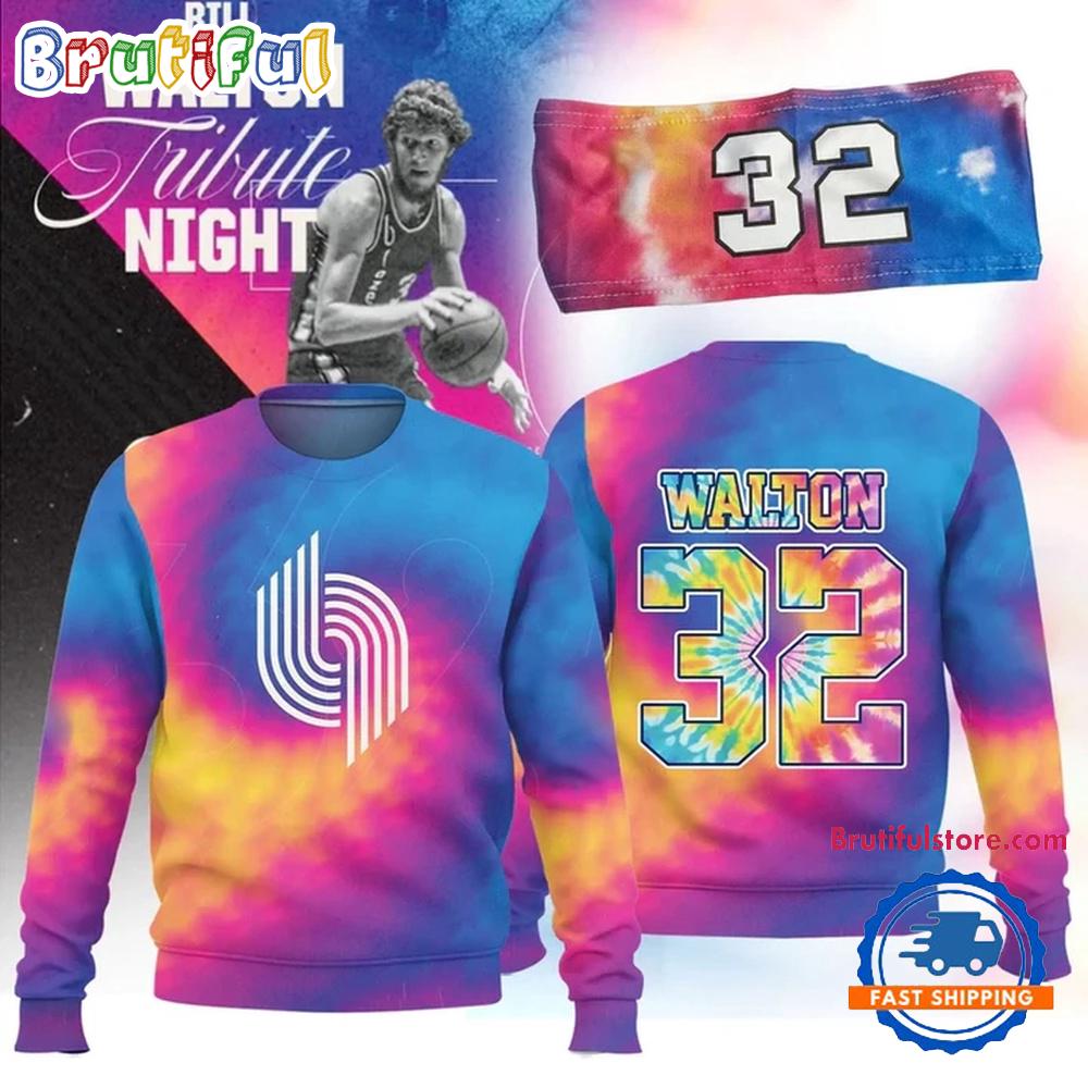 Portland Trail Blazers Bill Walton Tribute 2025 All Over Printed Sweatshirt