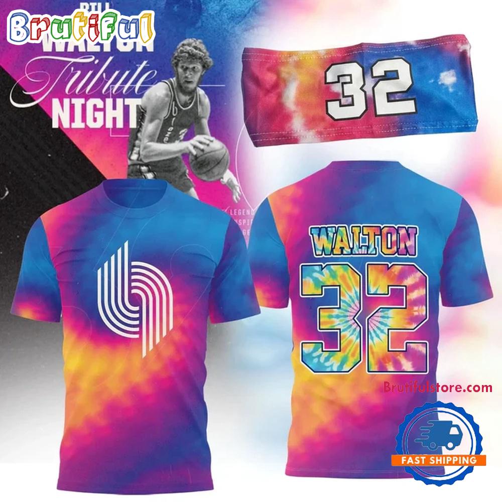 Portland Trail Blazers Bill Walton Tribute 2025 All Over Printed T Shirt