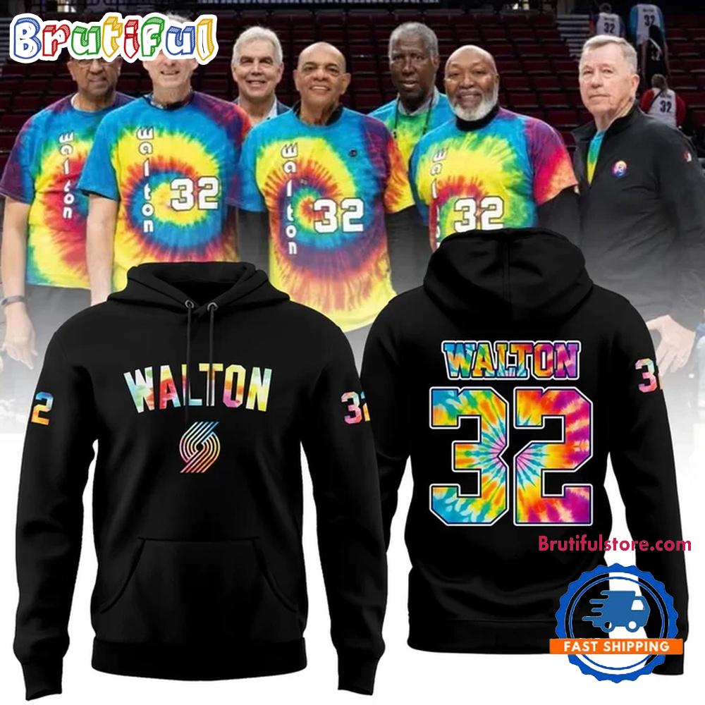 Portland Trail Blazers Bill Walton Tribute 2025 New Design Black Hoodie