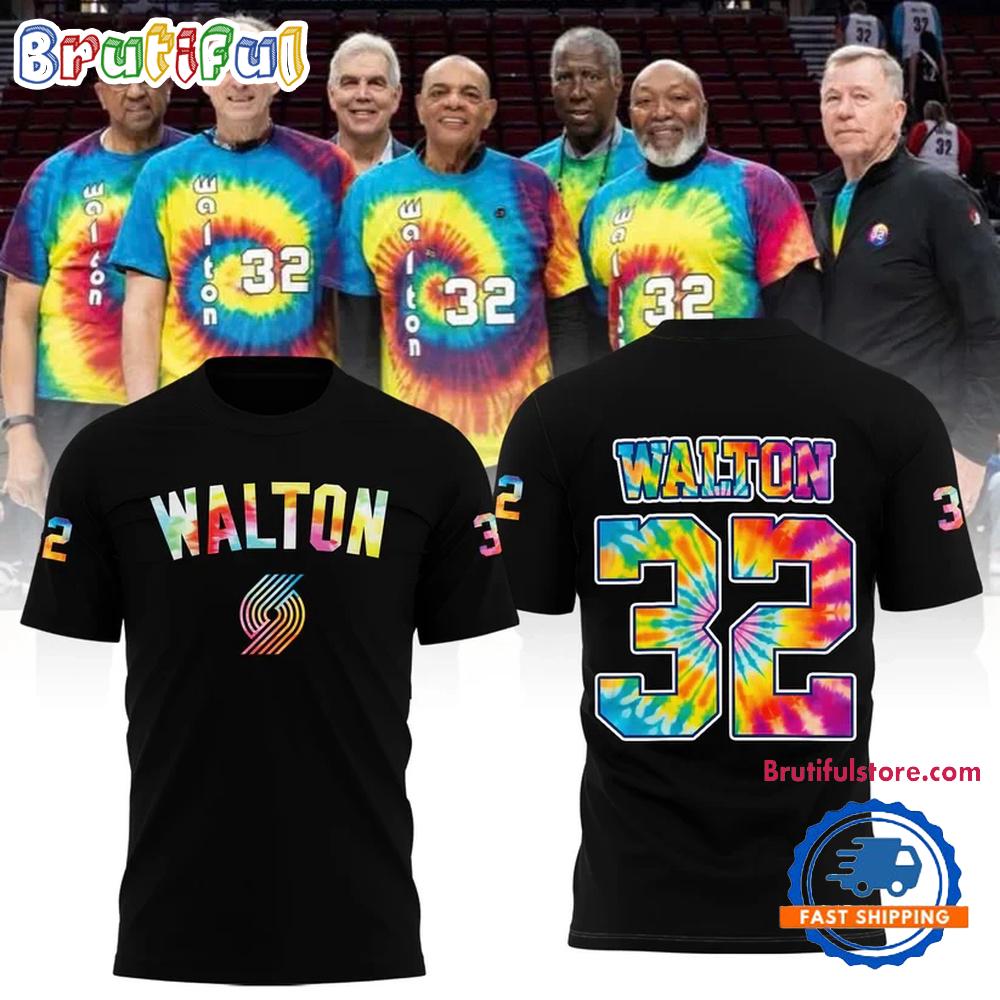 Portland Trail Blazers Bill Walton Tribute 2025 New Design Black T Shirt