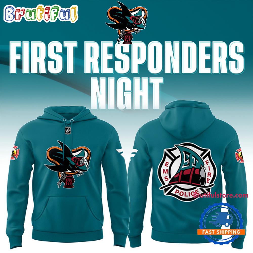 San Jose Sharks Barracuda x First Responders Night 3D All Over Print Hoodie