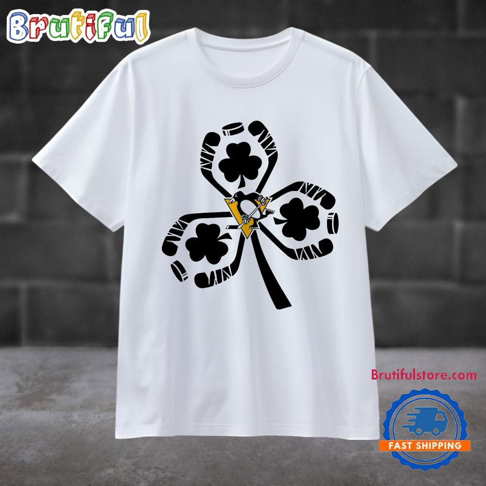 Shamrock Hockey St Patricks Day Pittsburgh Penguins Sporty 2025 T Shirt