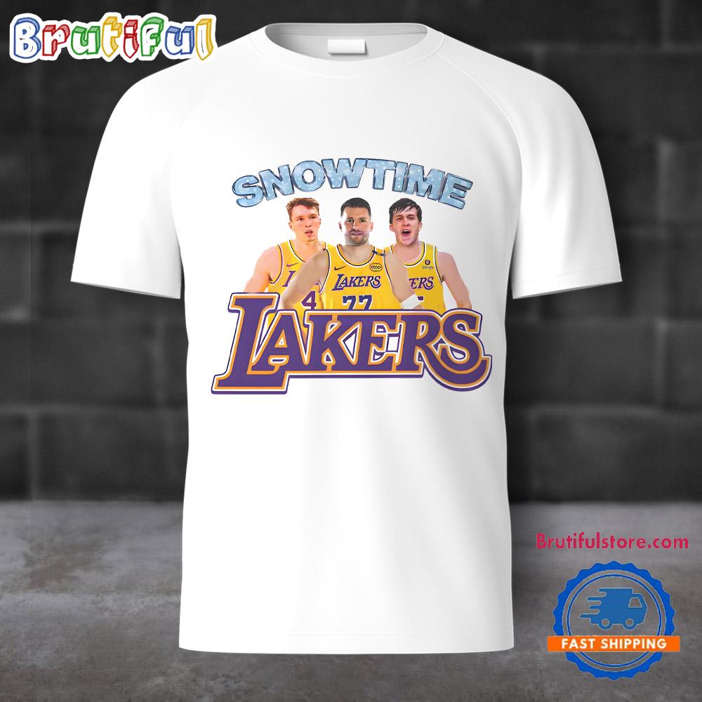 Snowtime Lakers Luka Doncic Austin Reaves Dalton Knecht T Shirt