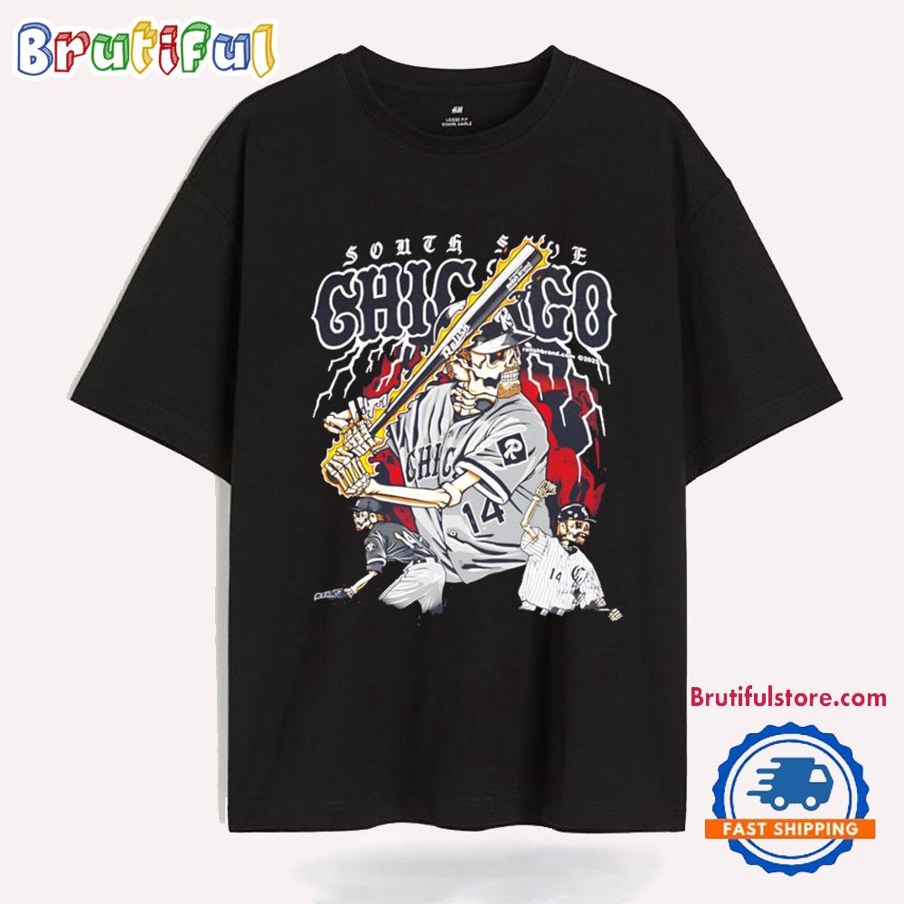 South Side Chicago Baseball Skeleton Player T Shirt