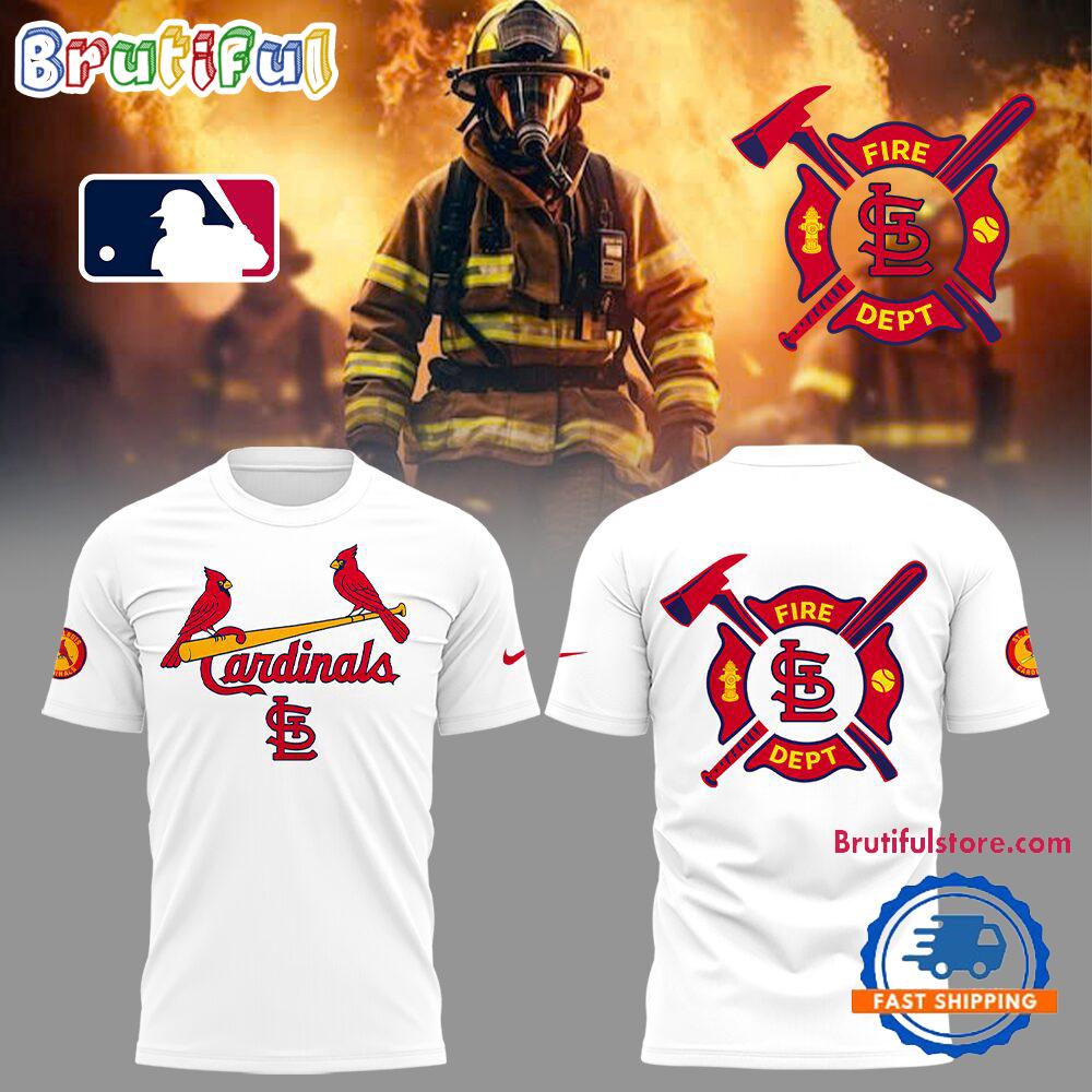 St. Louis Cardinals x Firefighter Appreciation Night 2025 White T Shirt