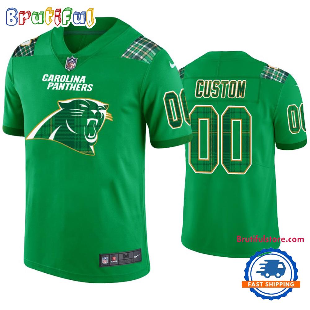 St. Patricks Day Carolina Panthers Custom Kelly Green Football Jersey
