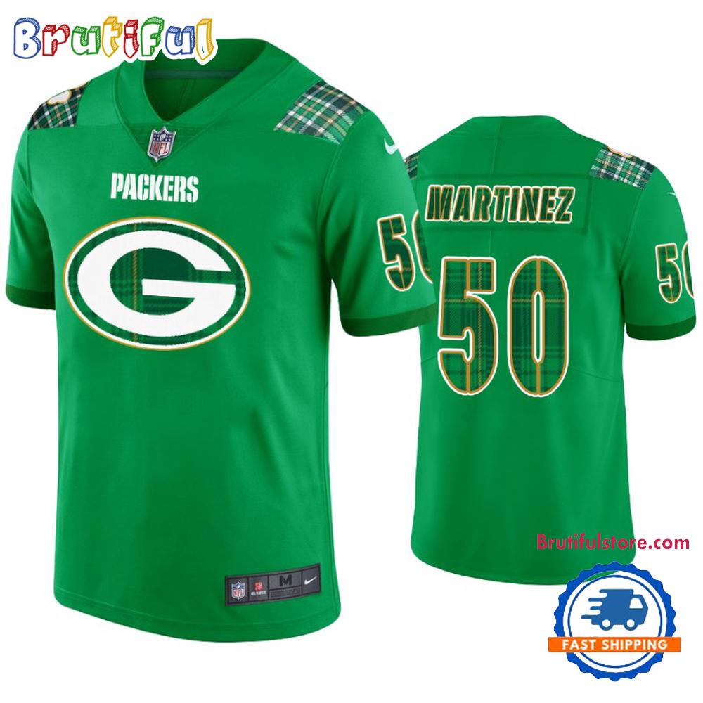 St. Patricks Day Green Bay Packers #50 Blake Martinez Kelly Green Football Jersey