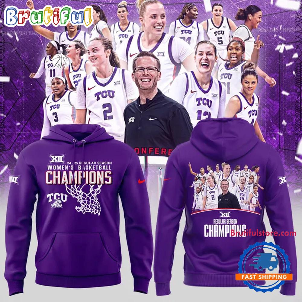 TCU Horned Frogs Women’s Basketball Special New Big 12 Conference Champions 2025 Purple Hoodie