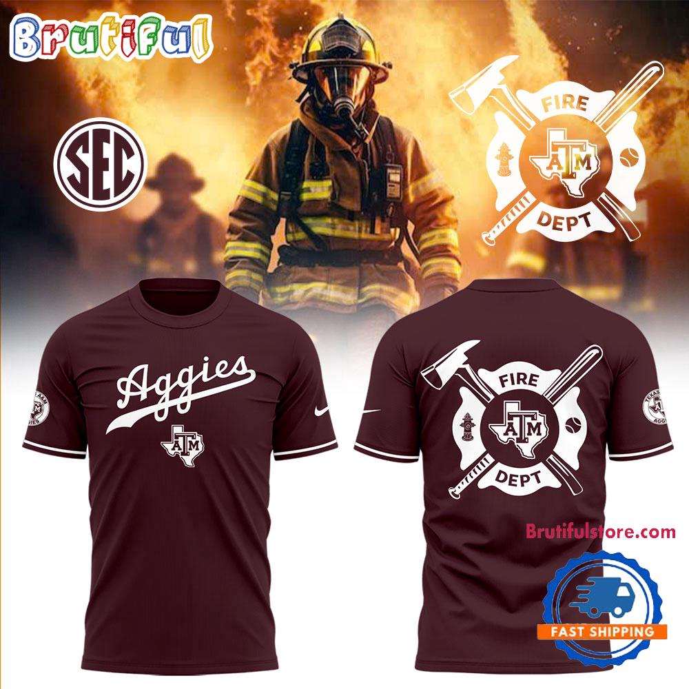 Texas AM Aggies Baseball x Firefighter Appreciation Night 3D All Over Print T Shirt