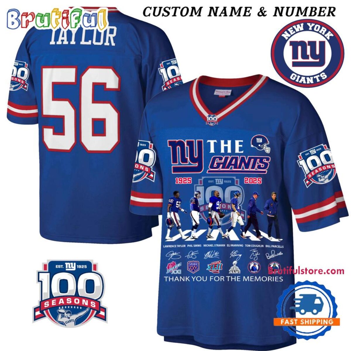 The New York Giants 100th Anniversary 1925-2025 Football Jersey