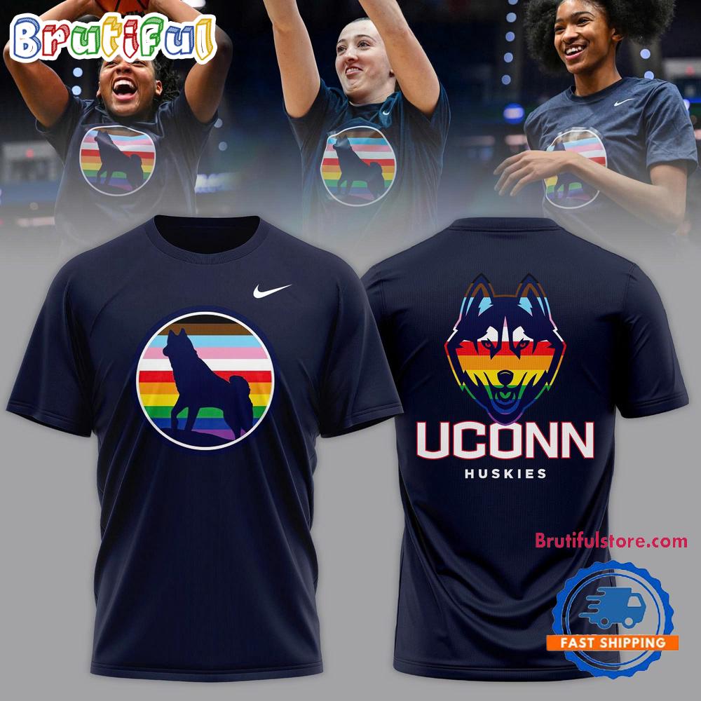 UConn Huskies 2025 LGBT Pride Rainbow T Shirt